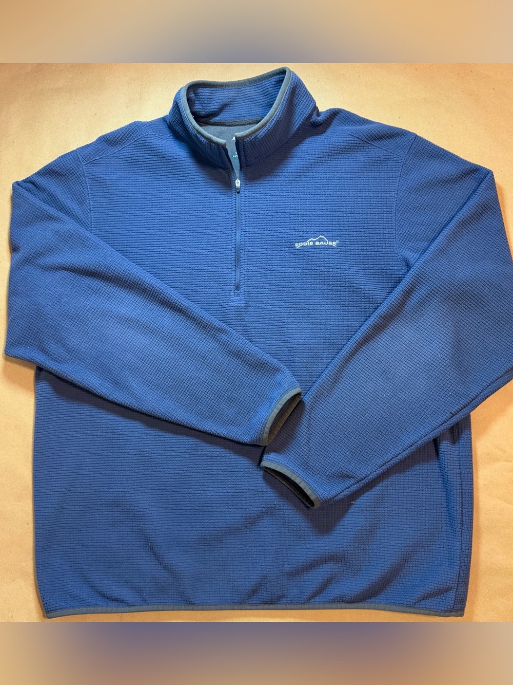 Eddie Bauer Blue Quarter Zip Pullover Fleece Men’s Large Outdoor Hiking
